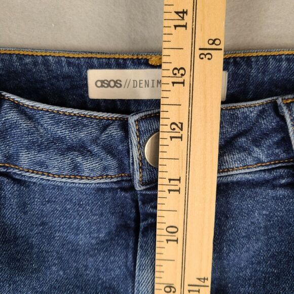 ASOS Women's Straight Jeans 34x30 (Measured 31x26) Denim Blue High Rise - Picture 8 of 10